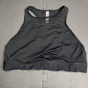 Pink Victorias Secret Black Mesh Back Sports Bra L/G